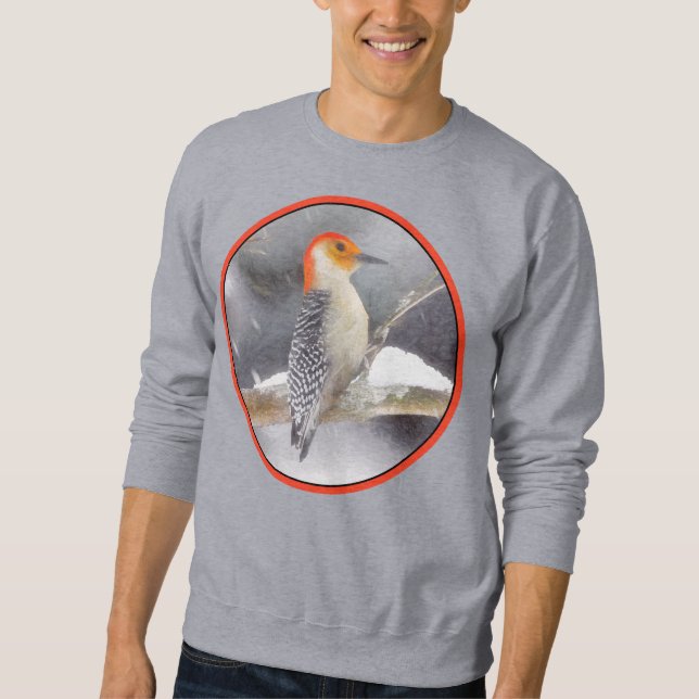 Sudadera Pintura de pájaro de madera roja (Anverso)