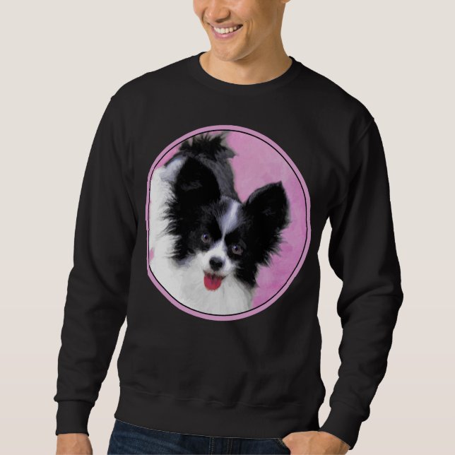 Sudadera Pintura de Papillon (blanco y negro) - Arte de per (Anverso)