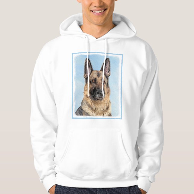 Sudadera Pintura de pastor alemán - Arte de perro original  (Anverso)