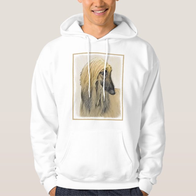 Sudadera Pintura de perro afgano - Arte de perro original l (Anverso)