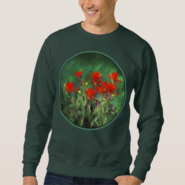 Sudadera Pintura de pincel indio - Arte de flores original (Anverso)