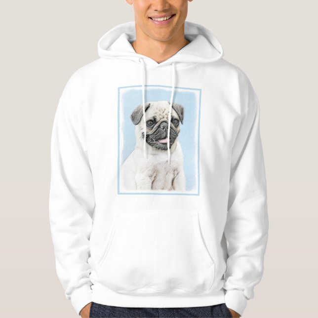 Sudadera Pintura de pug - Arte de perro original lindo (Anverso)