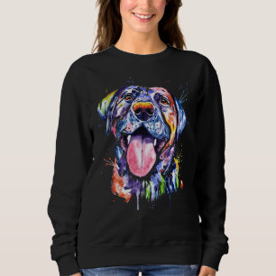 Sudadera Pintura de retrato de Mascota de acuarela de Black
