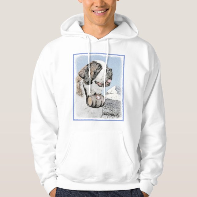Sudadera Pintura de San Bernardo - Arte de Perro Original. (Anverso)