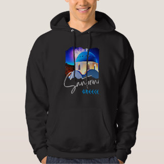 Sudadera Pintura de Santorini Grecia Recuerdo de Viaje para