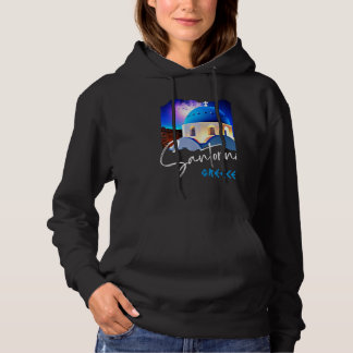 Sudadera Pintura de Santorini Grecia Recuerdo de Viaje para