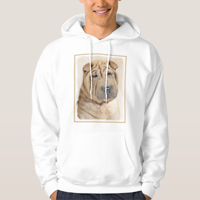 Sudadera Pintura de Shar Pei - Arte Perro Original Cuto (Anverso)