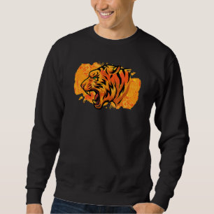 Sudadera Pintura de tigre colorida sobre la cabeza del tigr