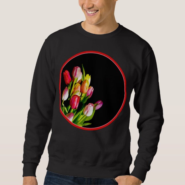 Sudadera Pintura de tulipán - Arte de flores original (Anverso)