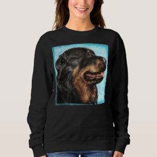 Sudadera Pintura De Un Rottweiler Adorable Con Su Lengua