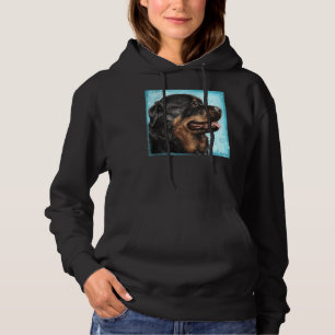 Sudadera Pintura De Un Rottweiler Adorable Con Su Lengua