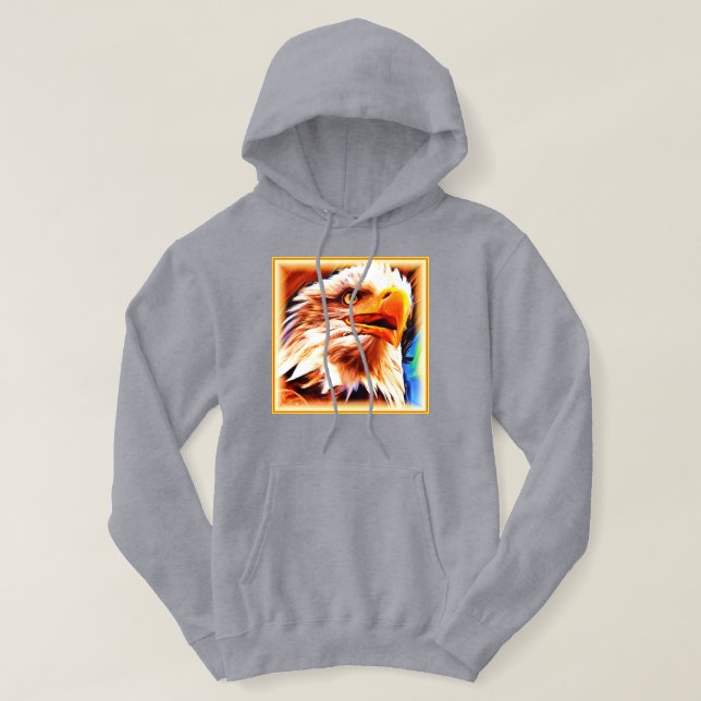 Sudadera Pintura de una asombrosa cara de águilas. ¡Hazte c (Diseño del anverso)