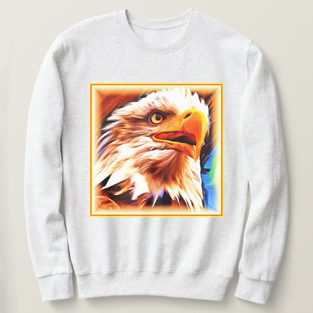 Sudadera Pintura de una asombrosa cara de águilas. ¡Hazte c (Anverso del diseño)
