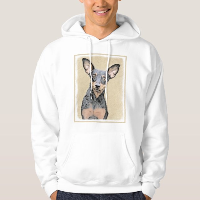 Sudadera Pintura en miniatura de Pinscher Cute arte origina (Anverso)