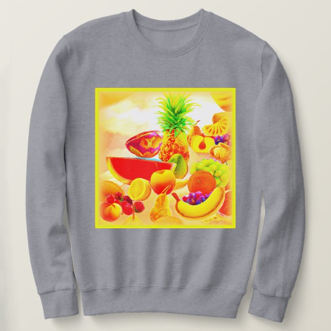Sudadera Pintura exótica de frutas tropicales. ¡Hazte con u (Anverso del diseño)