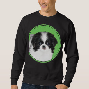 Sudadera Pintura japonesa de cachorro con chin - Arte origi