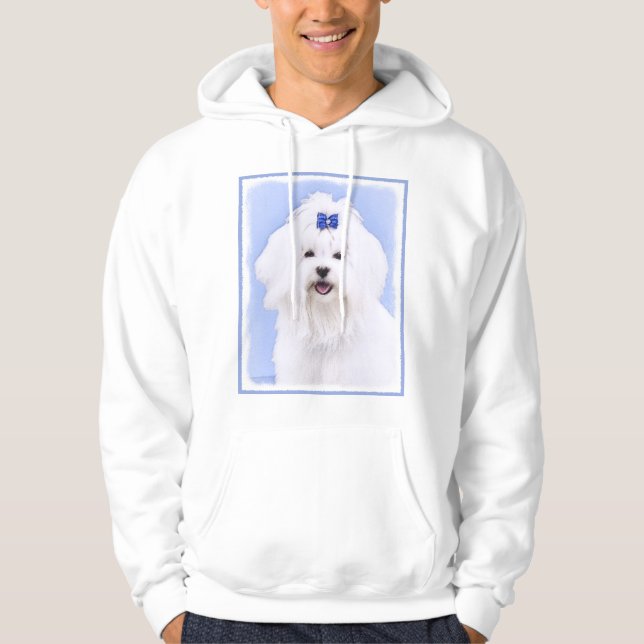 Sudadera Pintura maltesa - Arte de perro original muy lindo (Anverso)