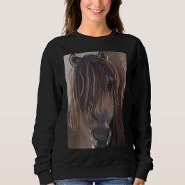 Sudadera Pintura moderna de un caballo marrón