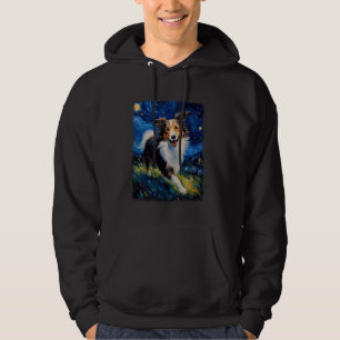 Sudadera Pintura nocturna Collie Dog Starry