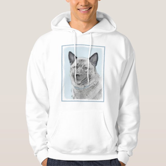 Sudadera Pintura noruega de elkhound - Arte original de per (Anverso)
