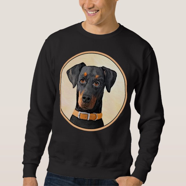 Sudadera Pintura original de Doberman Pinscher sin cortar (Anverso)