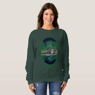 Sudadera Pintura personalizada de garza azul de la naturale