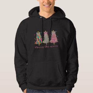 Sudadera Pintura Purpurinoso de árboles de Navidad