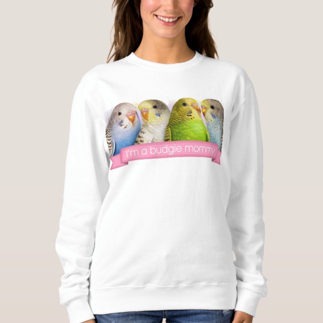 Sudadera Pintura realista de los Budgerigars (Anverso)