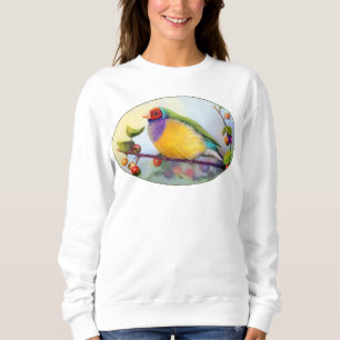 Sudadera Pintura realista del pinzón de Gouldian