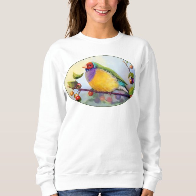 Sudadera Pintura realista del pinzón de Gouldian (Anverso)