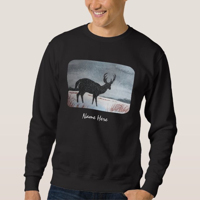 Sudadera Pintura sacada el polvo nieve de los ciervos (Anverso)