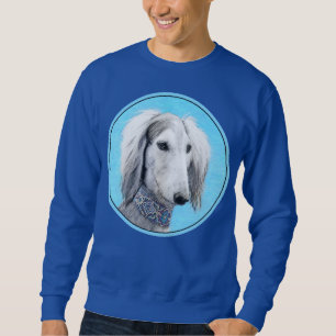 Sudadera Pintura Saluki (plateada) - Arte Perro Original.