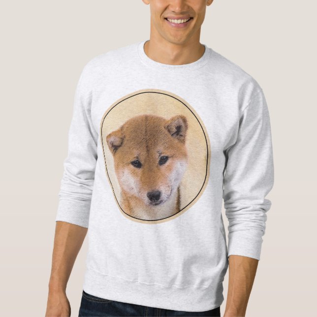 Sudadera Pintura Shiba Inu (roja) - Arte Perro Original (Anverso)