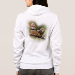 Sudadera Pinzones cebra descarados pájaros cantores en rama
