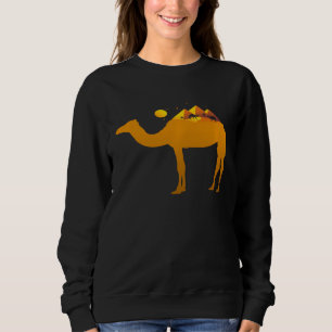 Sudadera Pirámides Árboles Aves En Camello Desierto