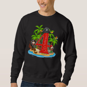 Sudadera Pirata de 4 años Cumpleaños Arr Pirates Barco Arr