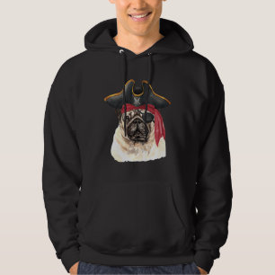 Sudadera Pirata de perro de pug camiseta clásica 2010