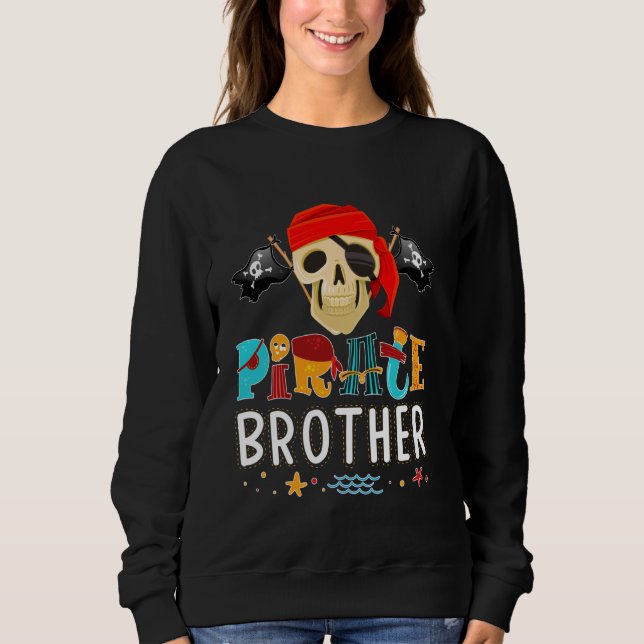 Sudadera Pirata Hermano T-Shirt Tema Pirata Costo Halloween (Anverso)
