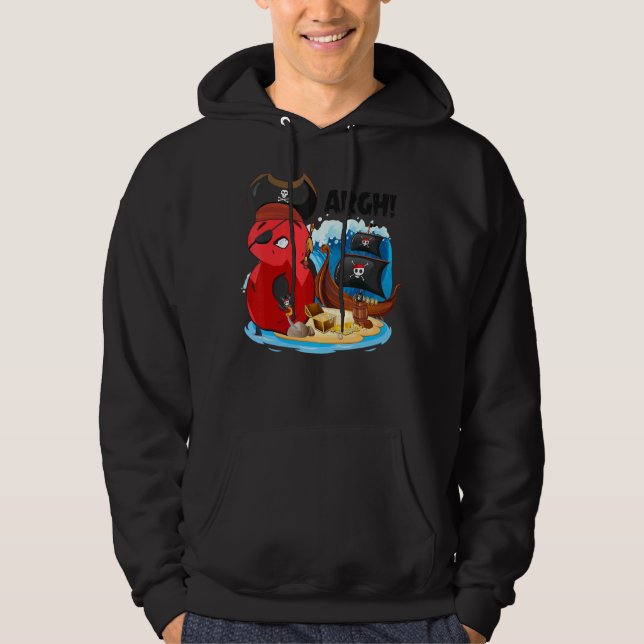 Sudadera Pirata Pirata de 8 años de edad Buque pirata de cu (Anverso)