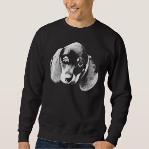 Sudadera Pirate Miniatura Dachshund Con Cráneo De Parche De