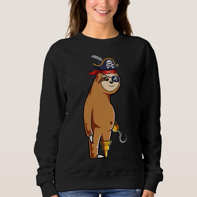 Sudadera Pirate Sloth Halloween Costume Cute (Anverso)