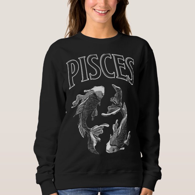 Sudadera Pisces Zodiac Rótulo Astrología Horoscopio (Anverso)