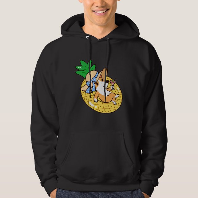 Sudadera Piscina De Corgi Y Piña Flota (Anverso)
