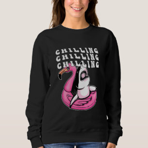 Sudadera Piscina de tiburón escalofriante Flamingo Sad Aest