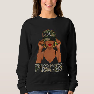Sudadera Pisciosa Mujer Negra Reina Cap Zodiac Afro C Afro