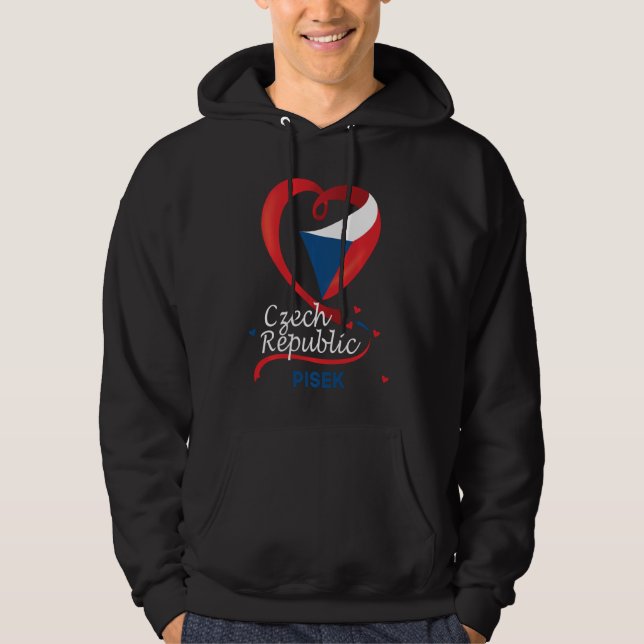 Sudadera Pisek República Checa Bandera Del Corazón Cubierta (Anverso)