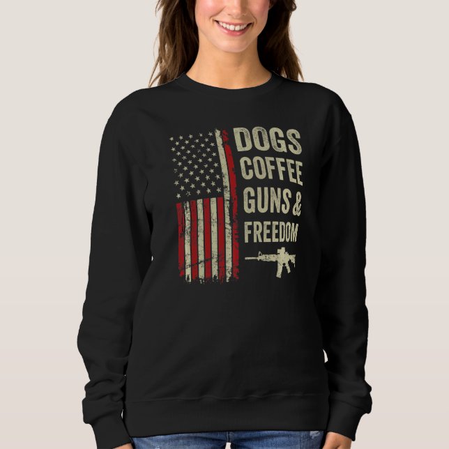 Sudadera Pistolas de café de perros y armas pro-libertad de (Anverso)