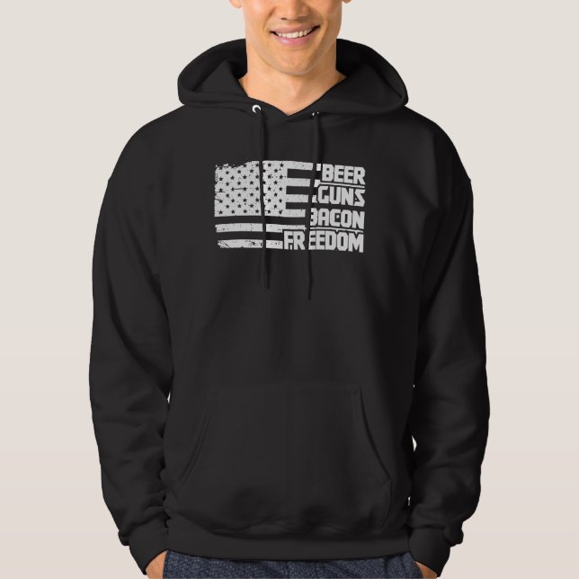 Sudadera Pistolas de cerveza Bacon Freedom America (Anverso)