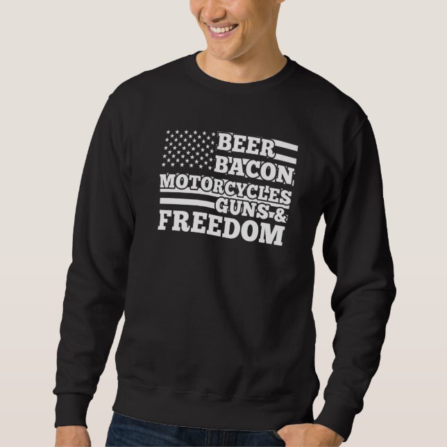 Sudadera Pistolas de moto de tocino y diversión de julio de (Anverso)