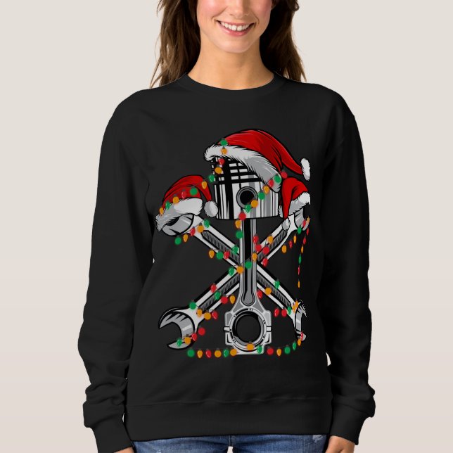 Sudadera Piston Wrench Santa Hat Navidades alumbran auto en (Anverso)